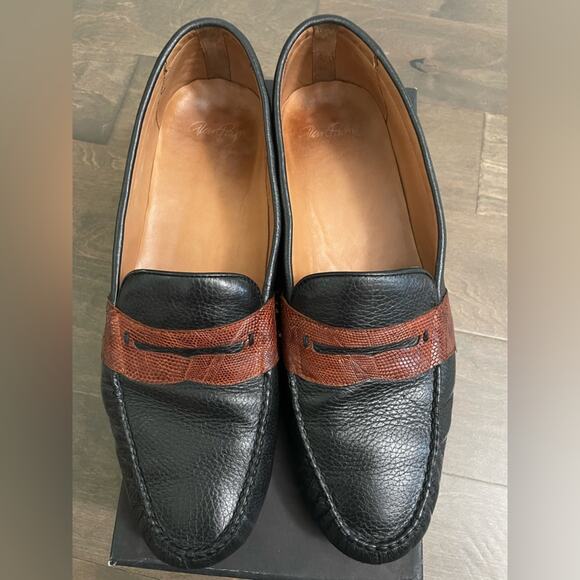 Alan Payne Wellesley II Honey/Black Genuine Lizard Loafers - size 12 main image 11